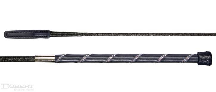 Döbert Dressurgerte Glitzergriff crystal 120cm schwarz