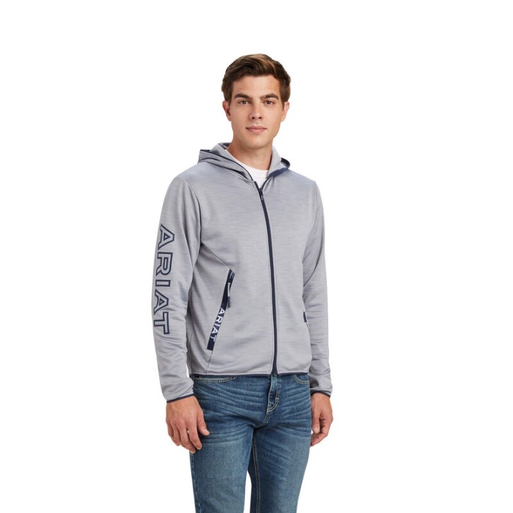 Ariat Byron Full Zip Hoodie Herren heather grey S