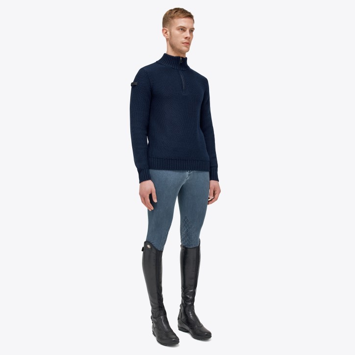 Cavalleria Toscana Herren Wollpullover blau