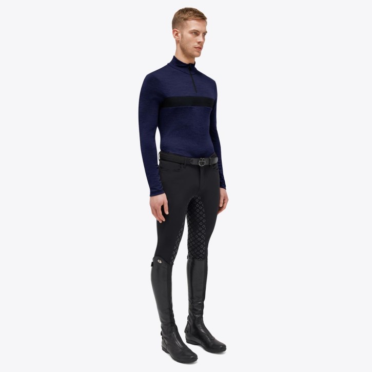 Cavalleria Toscana Herren Trainingsshirt Wolle navy