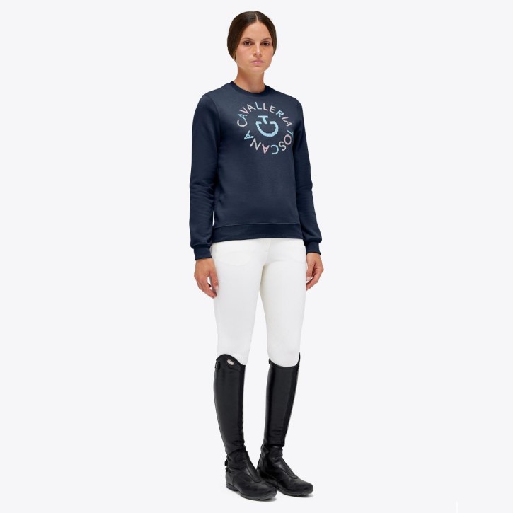 Cavalleria Toscana Damen-Sweatshirt mit Logo-Stick atlantic blue