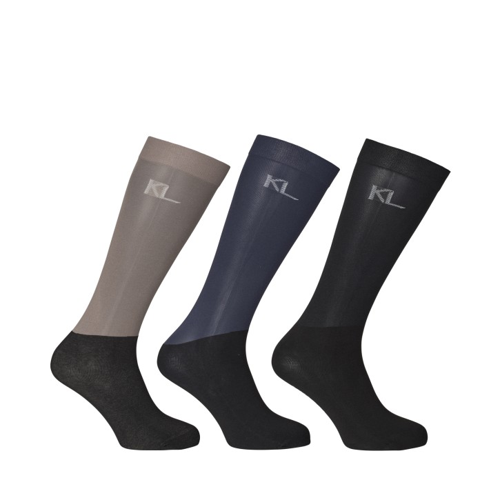 Kingsland Reitsocken KLAgnes 3er-Pack schwarz/blau/braun