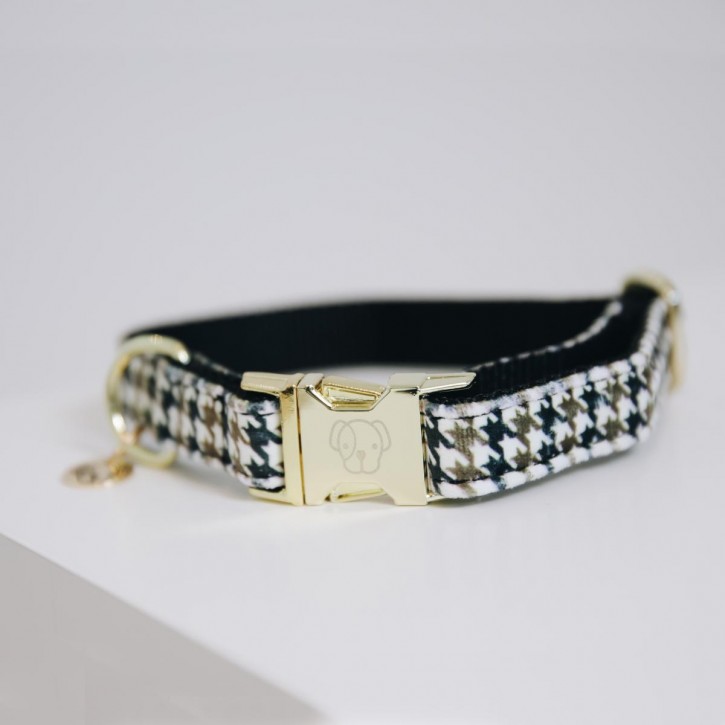 Kentucky Hundehalsband Pied-de-Poule braun