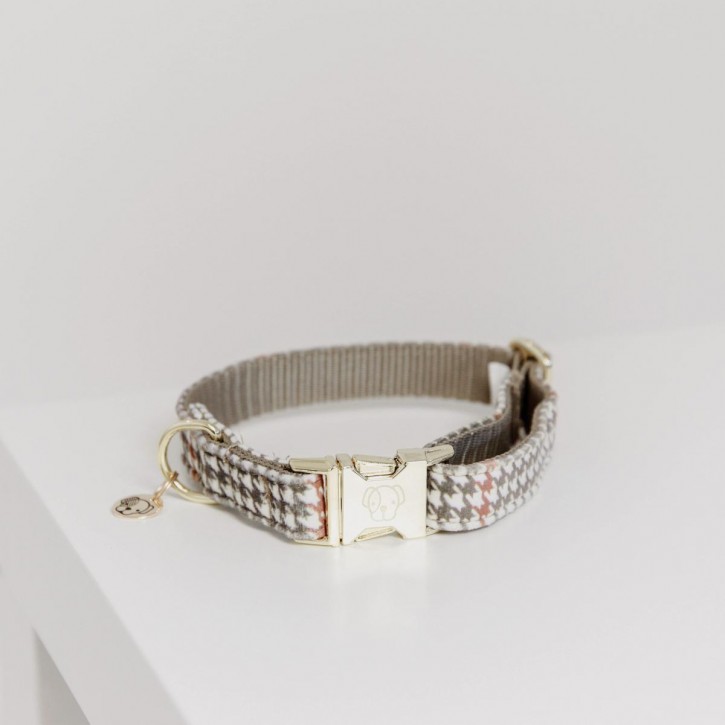 Kentucky Hundehalsband Pied-de-Poule beige
