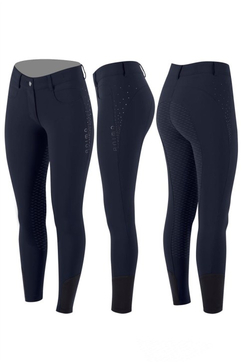 Animo Damen Reithose Niche Full mit Vollgrip Navy
