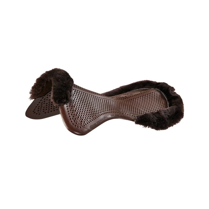 Acavallo Gel Pad non-slip mit 1/2 Lammfellrand Braun