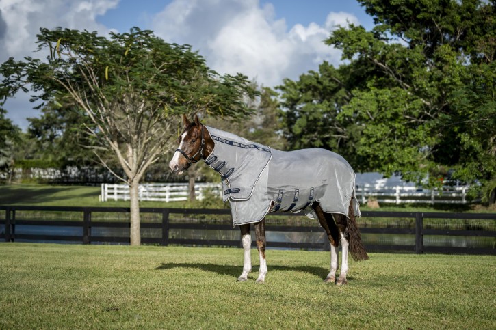 Horseware Fliegendecke Rambo Protector Fieldsafe Plus navy/grey & silver