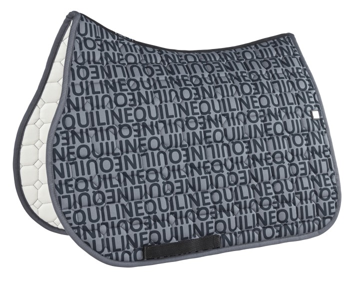 Equiline Dressur Schabracke Ceviec mit Allover-Logo Aufdruck grau