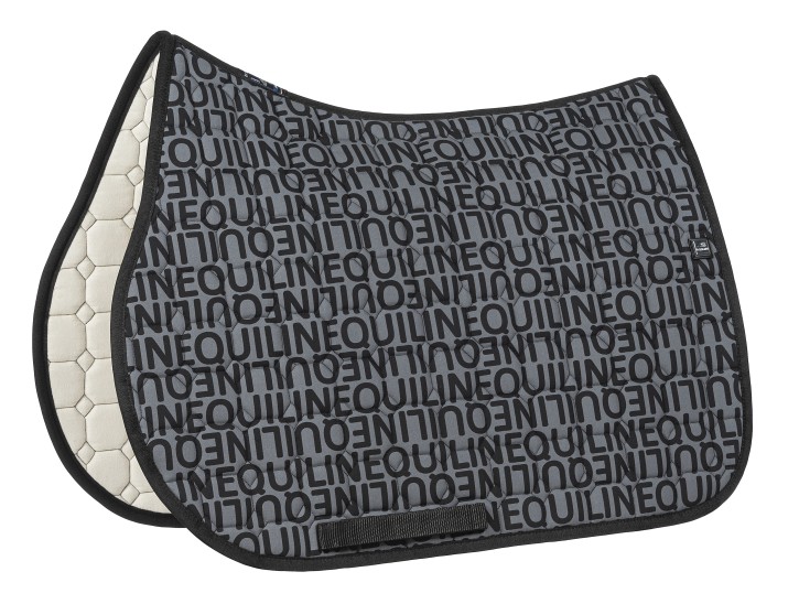 Equiline Dressur Schabracke Ceviec mit Allover-Logo Aufdruck schwarz