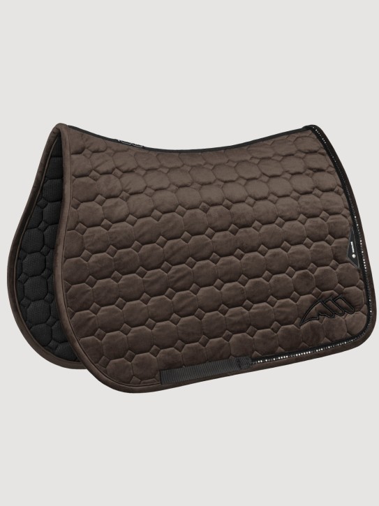 Equiline Springschabracke Velvet Eqenti mit Strasssteinen Coffee Bean