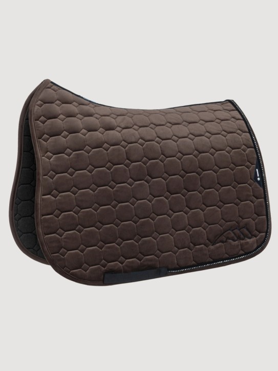 Equiline Dressurschabracke Velvet Eqenti mit Strasssteinen Coffee Bean