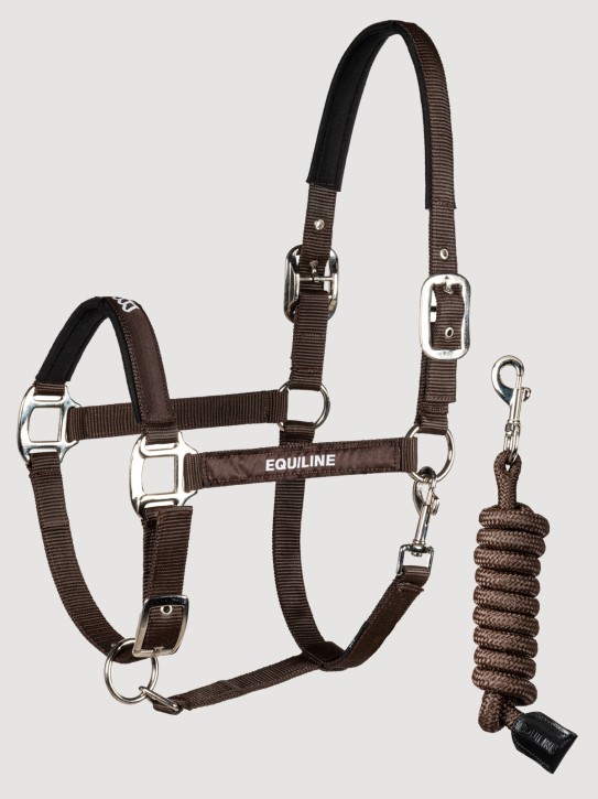 Equiline Halfter mit Strick Eqtras braun