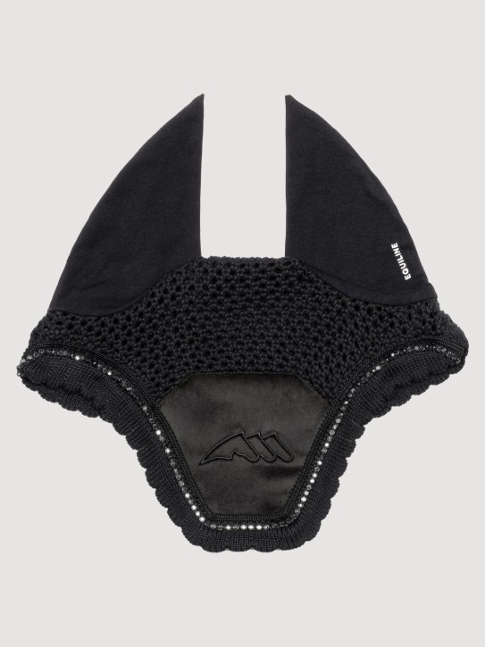 Equiline Fliegenohren Velvet Eqenti mit Strasssteinen schwarz