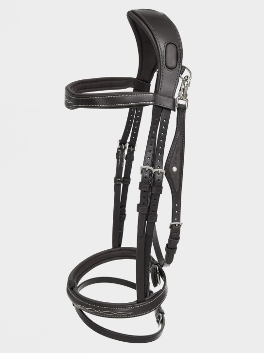 Equiline Trense anatomisch mit Kontrastnähten schwarz FULL