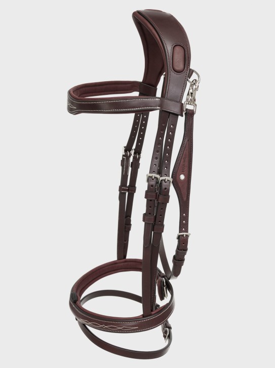 Equiline Trense anatomisch mit Kontrastnähten braun