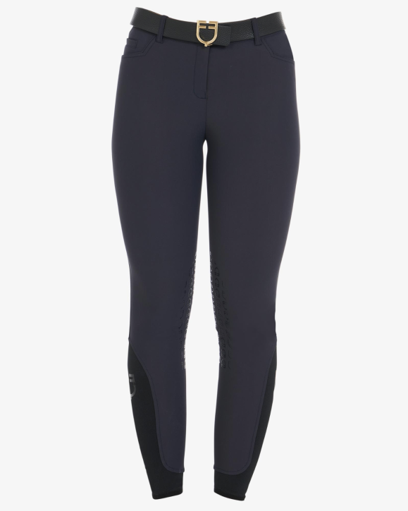 Equestro Damen Reithose Slim-fit mit Kniegrip - Navy