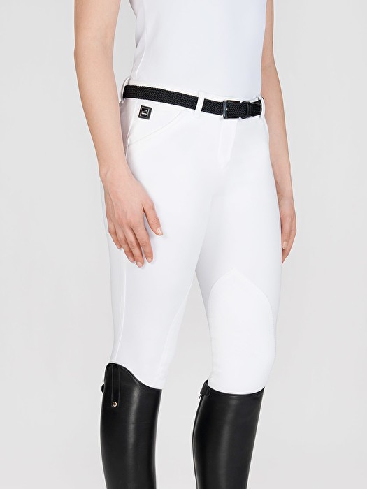 Equiline Damen Kniebesatz Reithose Boston weiß