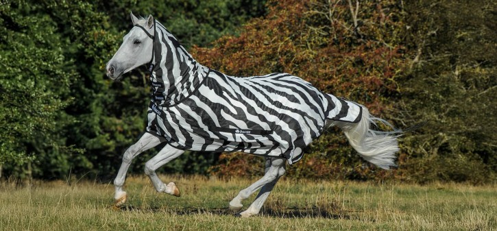 Bucas Buzz-Off Full-Neck Fliegendecke Zebra 145
