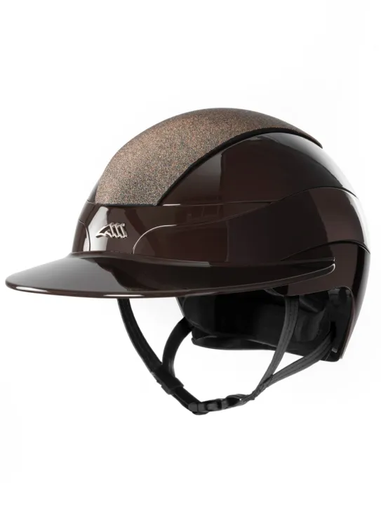 Equiline Reithelm Xanto Sonnen-Visier braun glänzend Top Swarovski