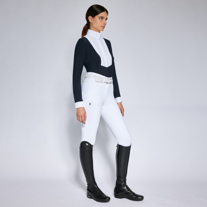 Cavalleria Toscana Turniershirt American LS Damen Navy