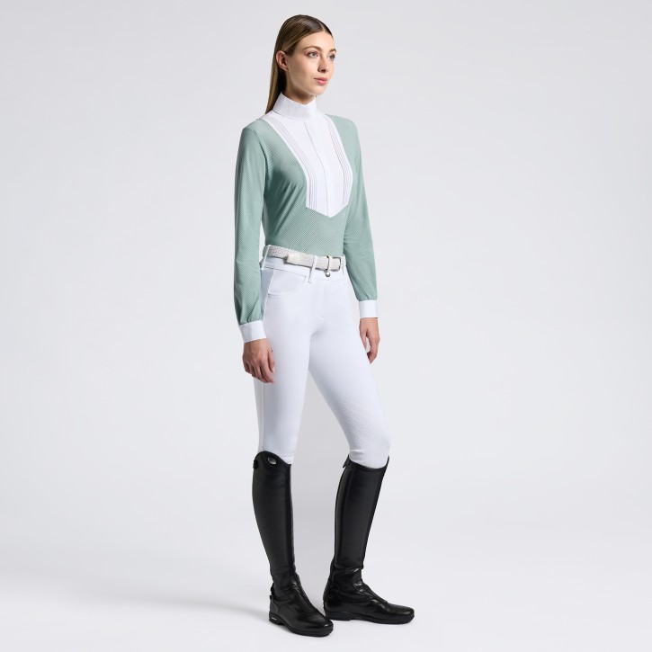Cavalleria Toscana Damen Turniershirt langarm light teal green