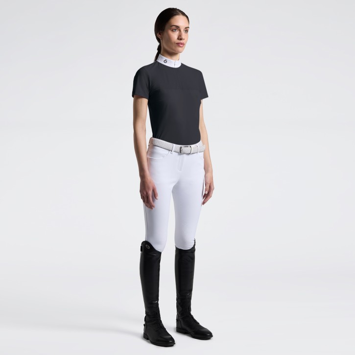 Cavalleria Toscana Damen Turniershirt Kurzarm Charcoal