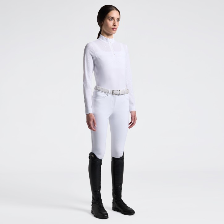 Cavalleria Toscana Damen Turniershirt Langarm Weiß