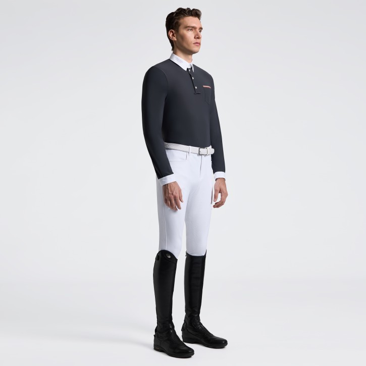 Cavalleria Toscana Herren Turniershirt Langarm Charcoal
