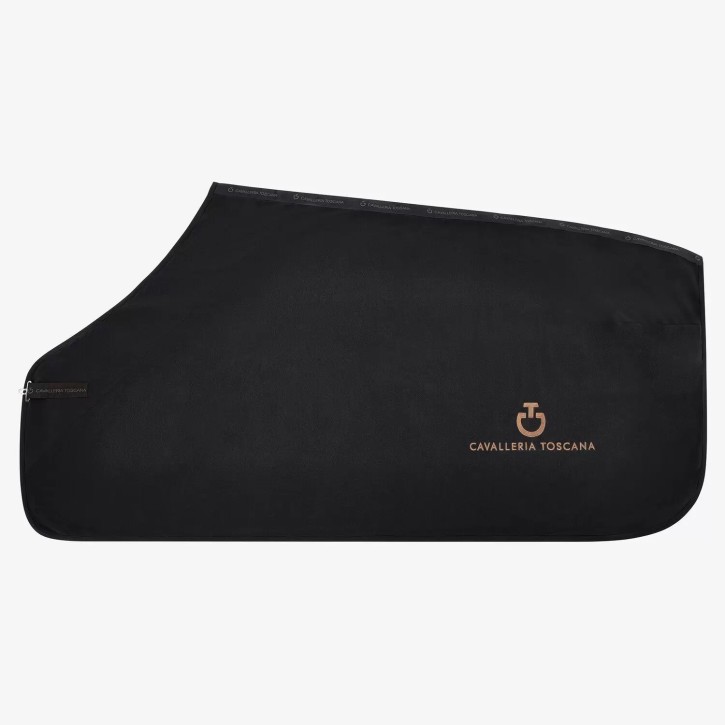 Cavalleria Toscana Double Fleece Decke schwarz/toffee brown
