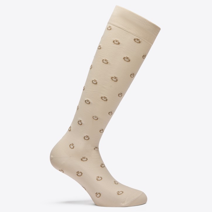 Cavalleria Toscana Mini CT Logo Reitsocken Rainy Day/Aluminium