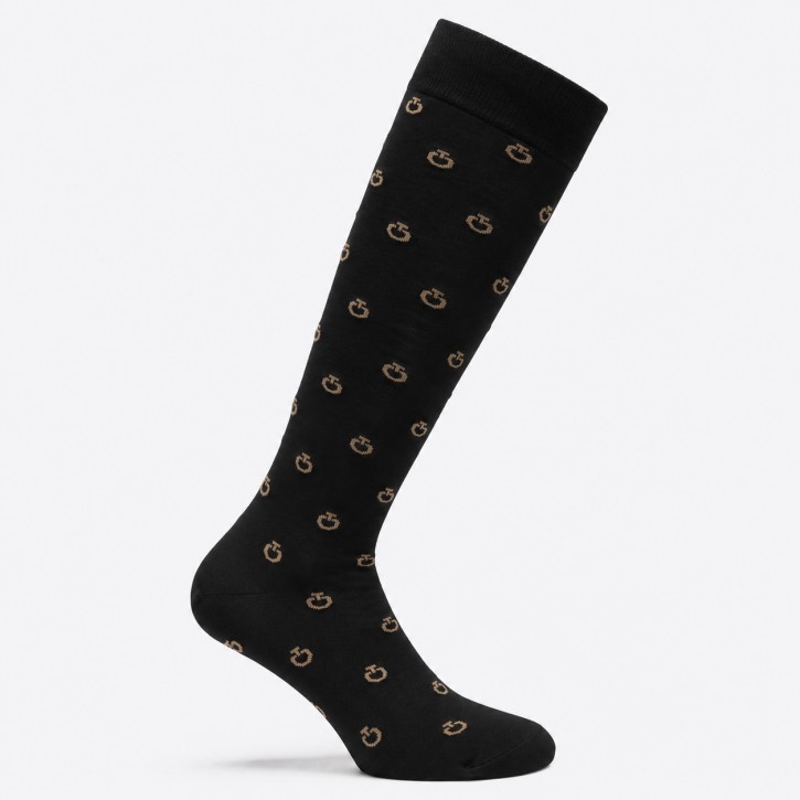 Cavalleria Toscana Mini CT Logo Reitsocken Schwarz/Rainy Day