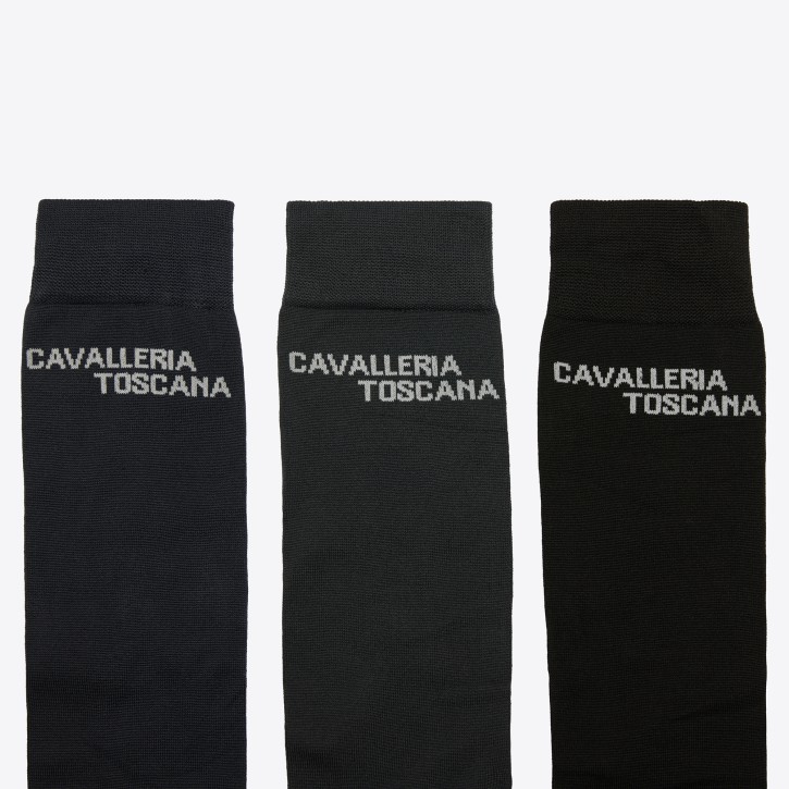 Cavalleria Toscana Socken 3er Pack Schwarz/Grau/Blau