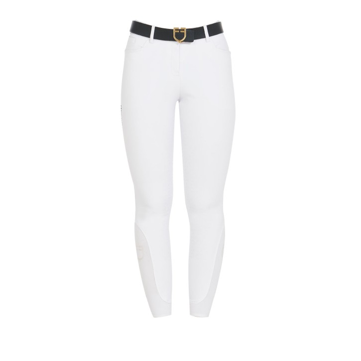 Equestro Damen Reithose Slim-fit mit Kniegrip - weiß