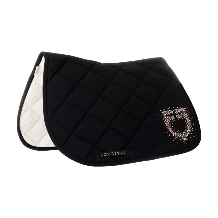Equestro Springschabracke mit Glitzersteinen schwarz FULL