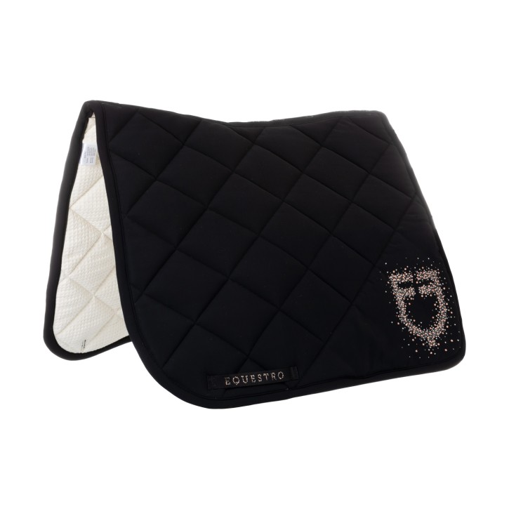 Equestro Dressurschabracke Glitzer Logo Schwarz FULL
