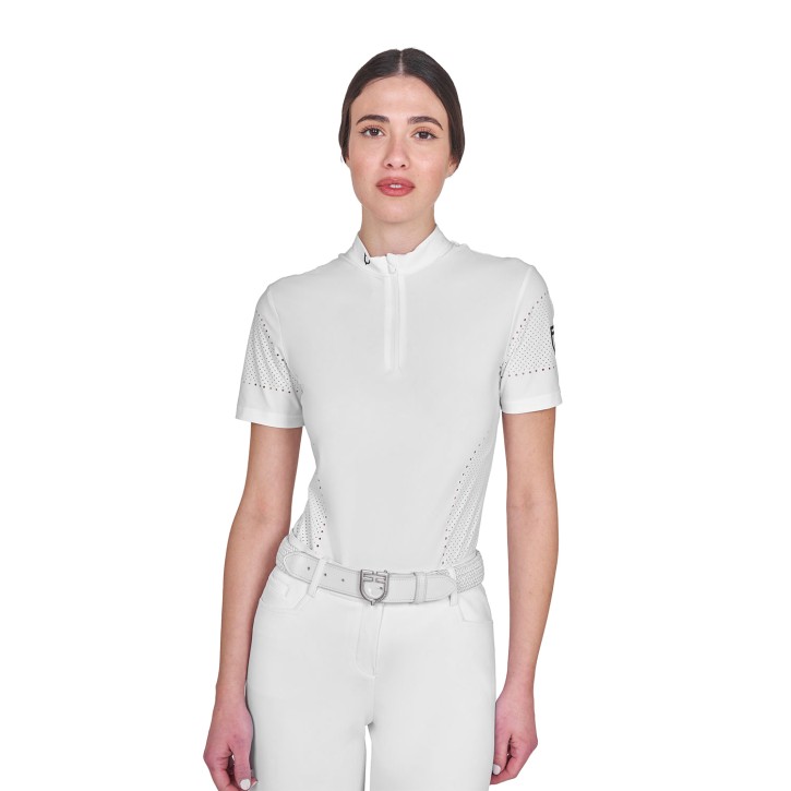 Equestro Damen Funktionsshirt perforiert - Weiß