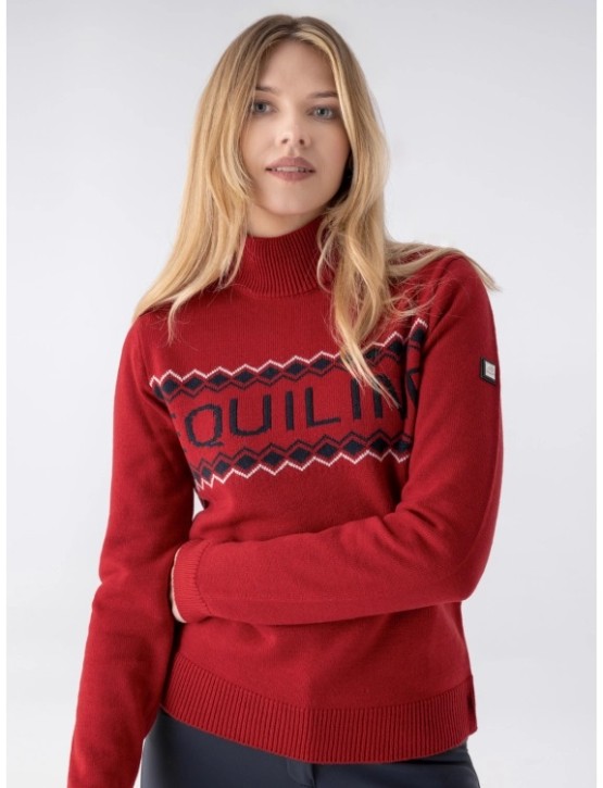 Equiline Winter-Damenpullover Rudy rot