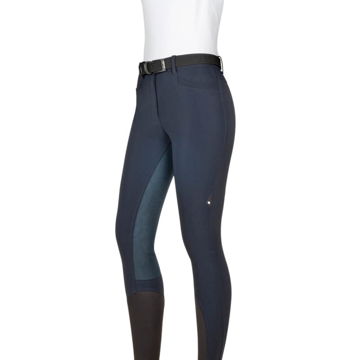 Equiline Damen Kunstleder-Vollbesatz Reithose Berklek Navy 34 (IT 38)