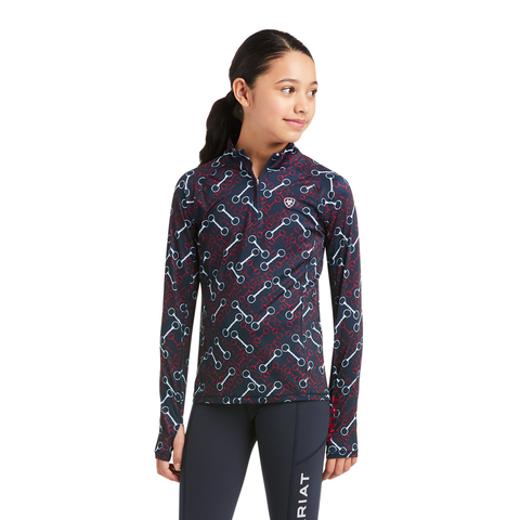 Ariat Kinder Trainingsshirt Langarm Sunstopper Navy XL