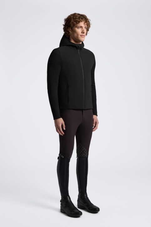 Cavalleria Toscana Herren Tech Knit Softshell Jacke Schwarz