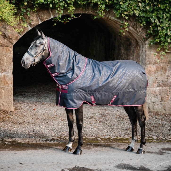 Horseware Amigo Hero Ripstop Plus Lite Navy HW Print/Burgundy & White 0g