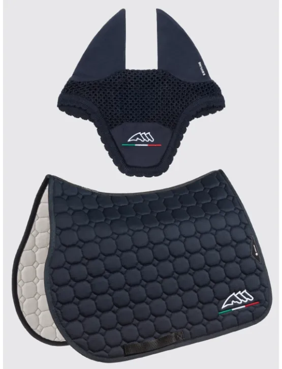 Equiline Spring Schabracke EQ Flaggy mit Fliegenmütze Blau
