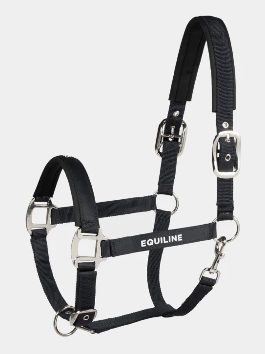 Equiline Halfter Terry mit gummiertem Logo Schwarz