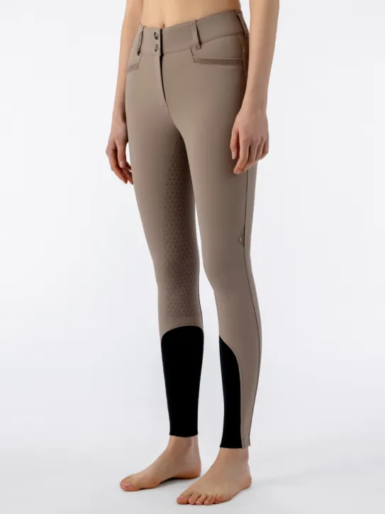Equiline Damen Kniegrip Reithose Highwaist Crystalek taupe 38 (IT 42)