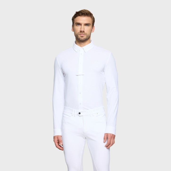 Samshield Herren Langarm Turniershirt Smith Weiß