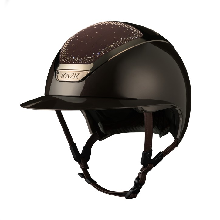 Kask Star Lady Pure Shine Espresso Braun Crystals In Out Swarovski® Greige
