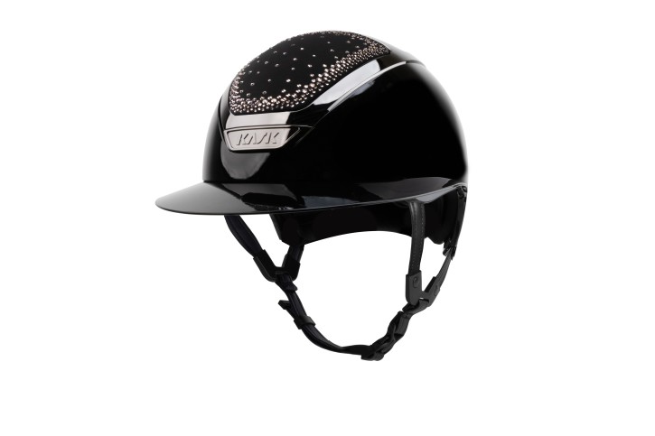 Kask Star Lady Pure Shine Black Crystals In Out Vintage Rose 58