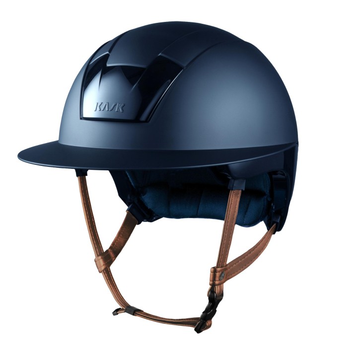 KASK Reithelm KOOKI LADY m. Inlay Matt Navy Kinnriemen Beige