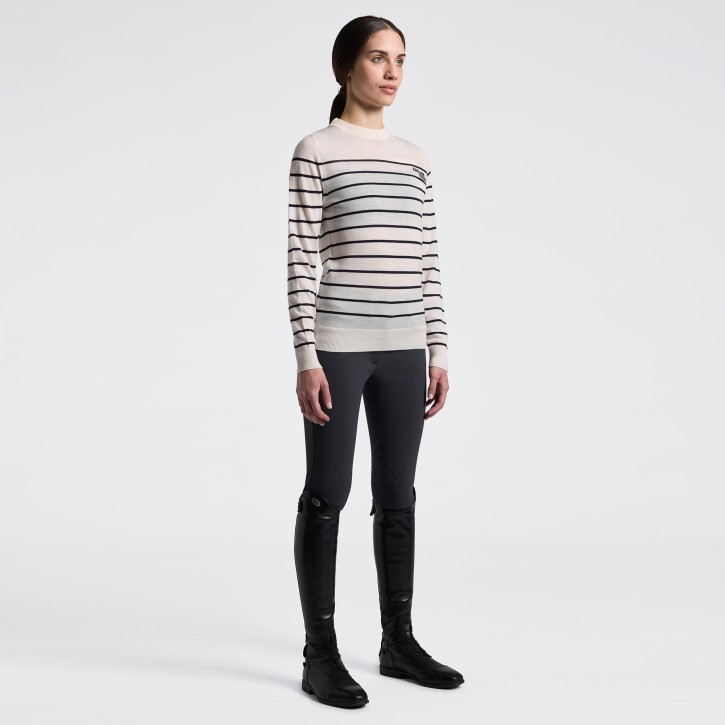 Cavalleria Toscana Damen Merino-Pullover Brich/Charcoal