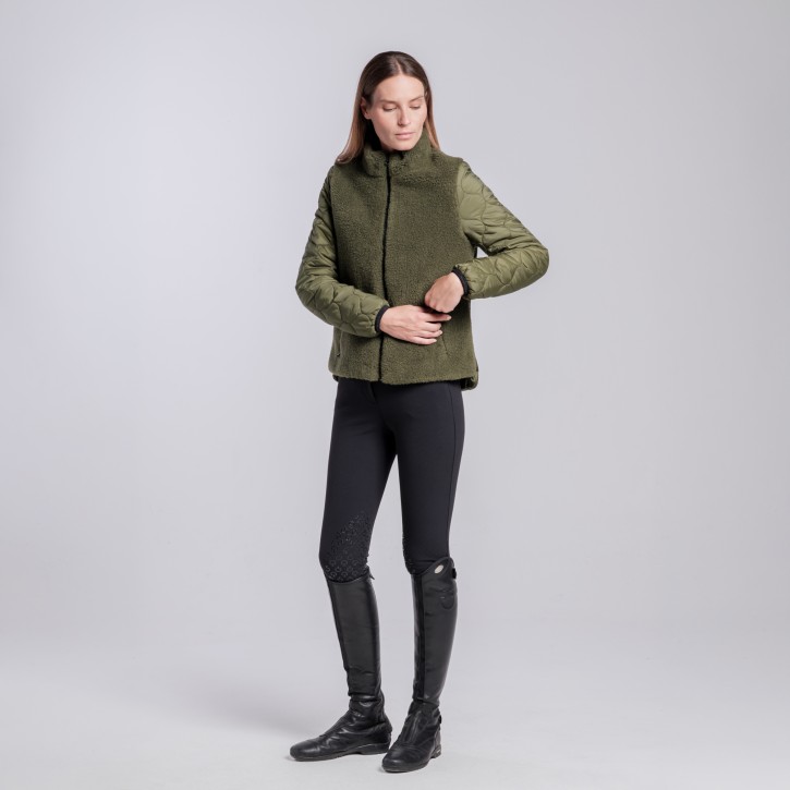 Cavalleria Toscana Damen Teddyfleece-Jacke Winter Moos